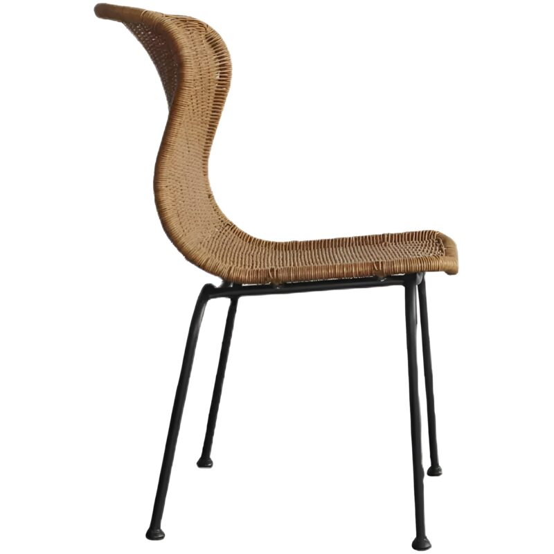 Ghế ăn thư giản lưng mây đan chân sắt nghệ thuật CJ7226 1