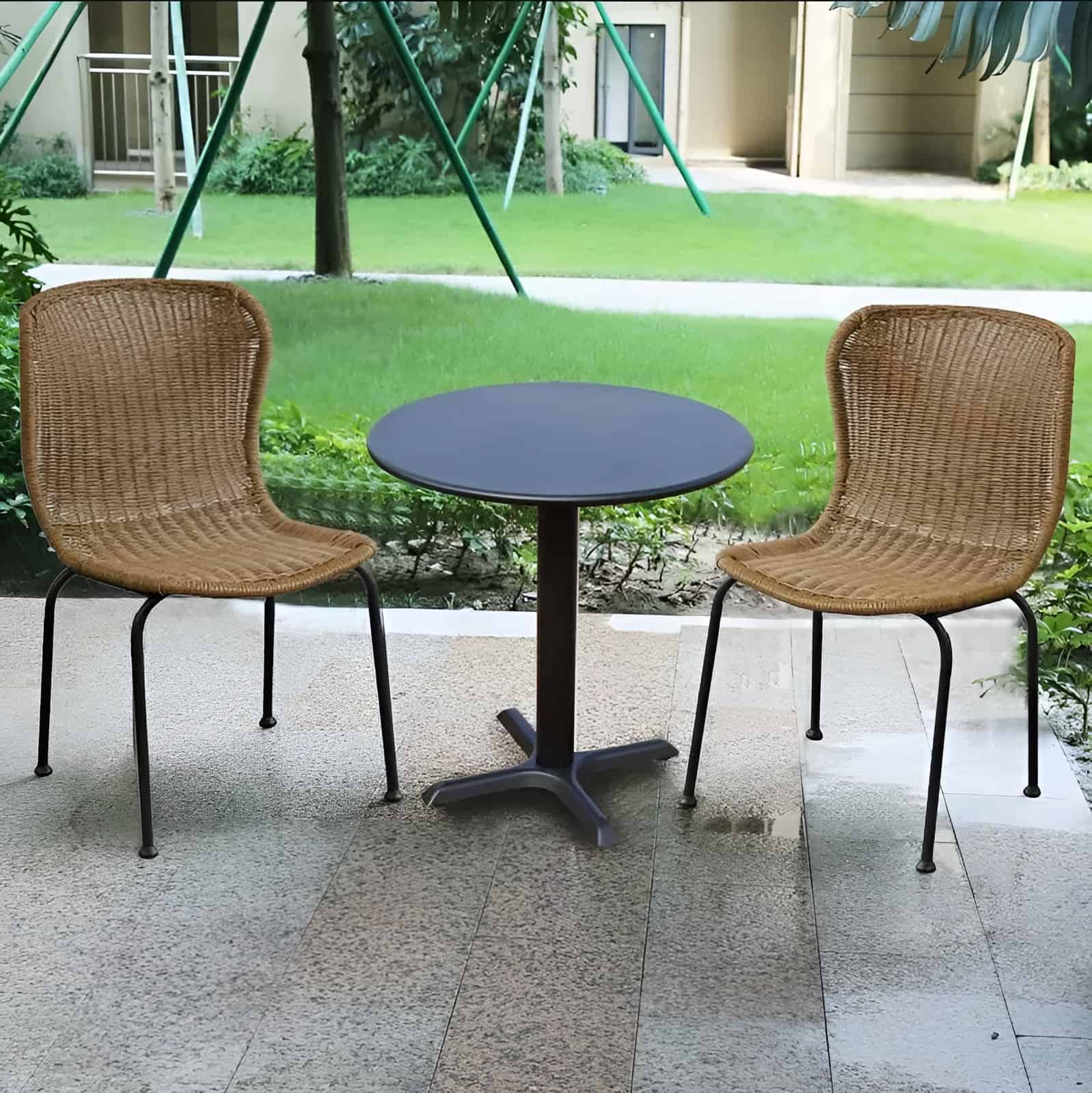Ghế ăn thư giản lưng mây đan chân sắt nghệ thuật CJ7226