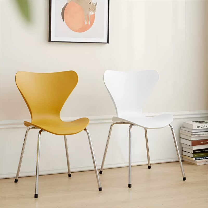 Ghế ăn tựa lưng nghệ thuật chân kim loại DR6704 3