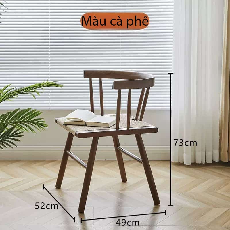 Ghế gỗ cafe dệt dây phong cách retro GS6779 18