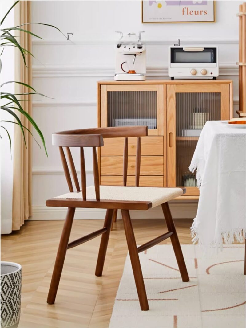Ghế gỗ cafe dệt dây phong cách retro GS6779 3