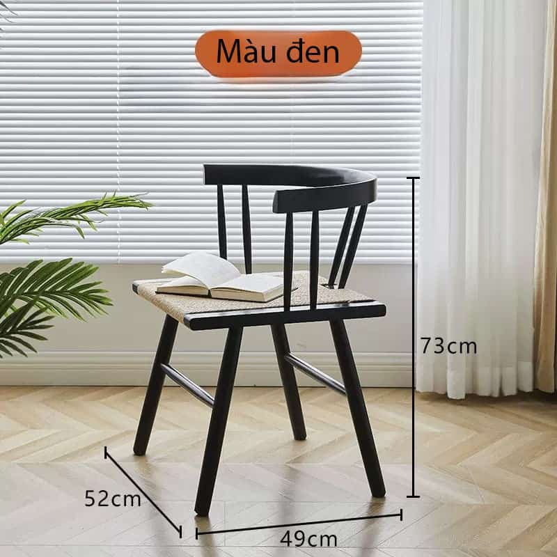 Ghế gỗ cafe dệt dây phong cách retro GS6779 15