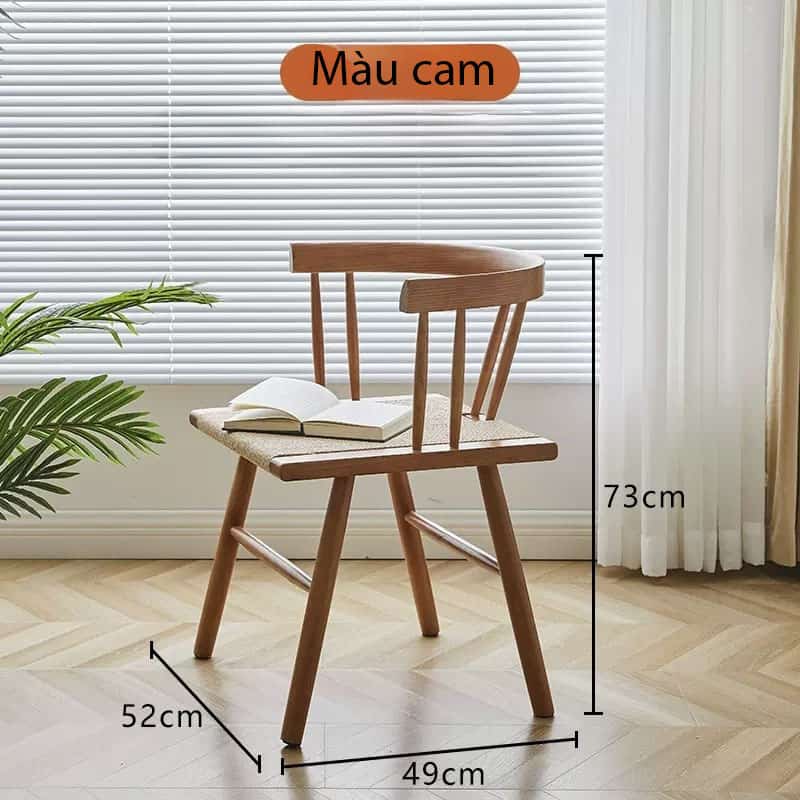 Ghế gỗ cafe dệt dây phong cách retro GS6779 16