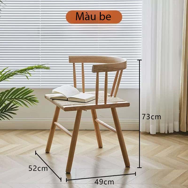Ghế gỗ cafe dệt dây phong cách retro GS6779 17