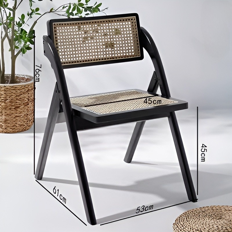 Ghế cafe lưng dệt mây khung gỗ gấp gọn DS6809 17