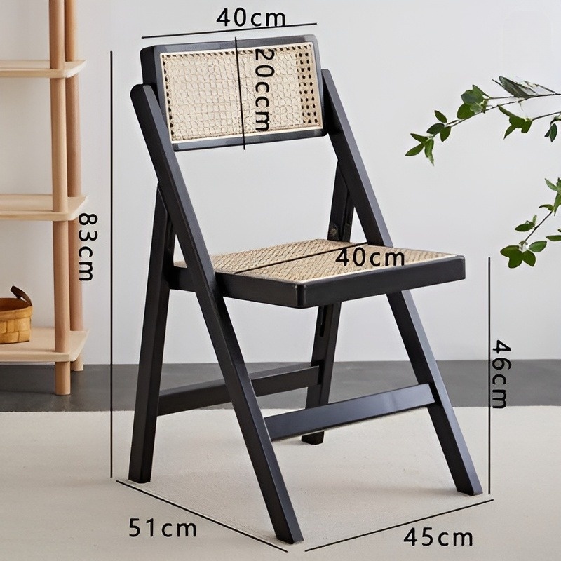 Ghế cafe lưng dệt mây khung gỗ gấp gọn DS6809 16