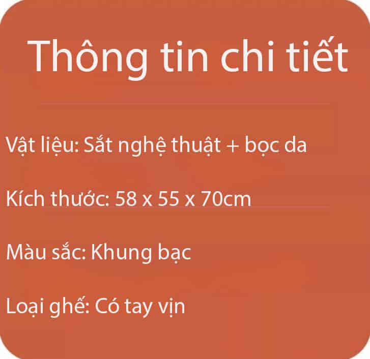 Ghế làm việc đệm da khung sắt nghệ thuật DNY1230 11