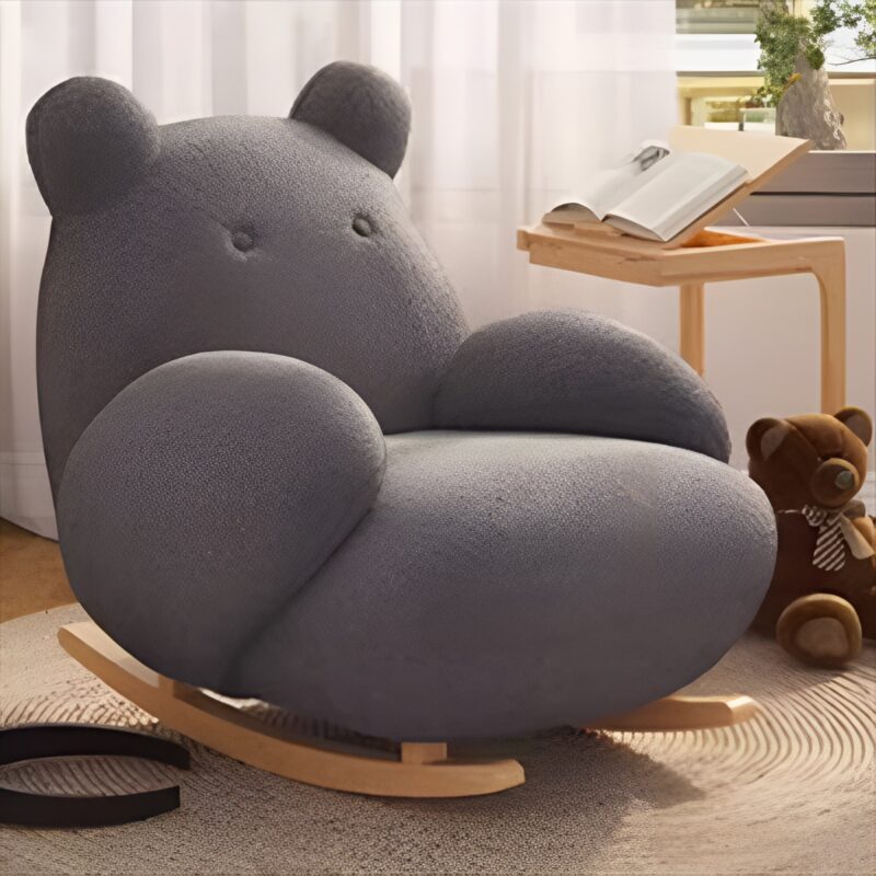 Ghế sofa bập bênh thư giãn bọc nhung cừu kèm đôn SF019 2