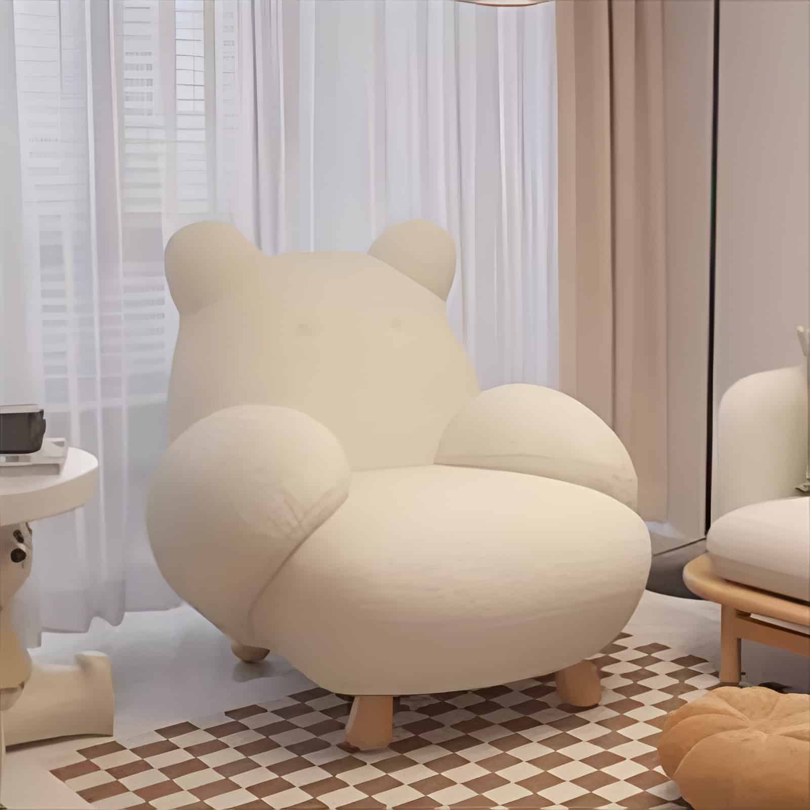 Ghế sofa bập bênh thư giãn bọc nhung cừu kèm đôn SF019 10