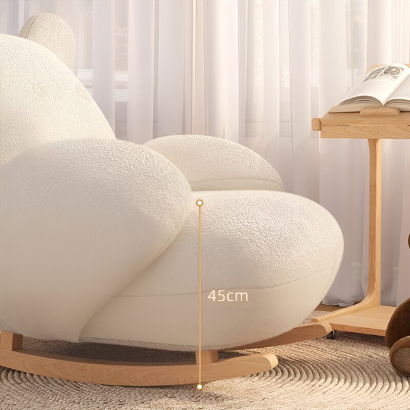 Ghế sofa bập bênh thư giãn bọc nhung cừu kèm đôn SF019 6