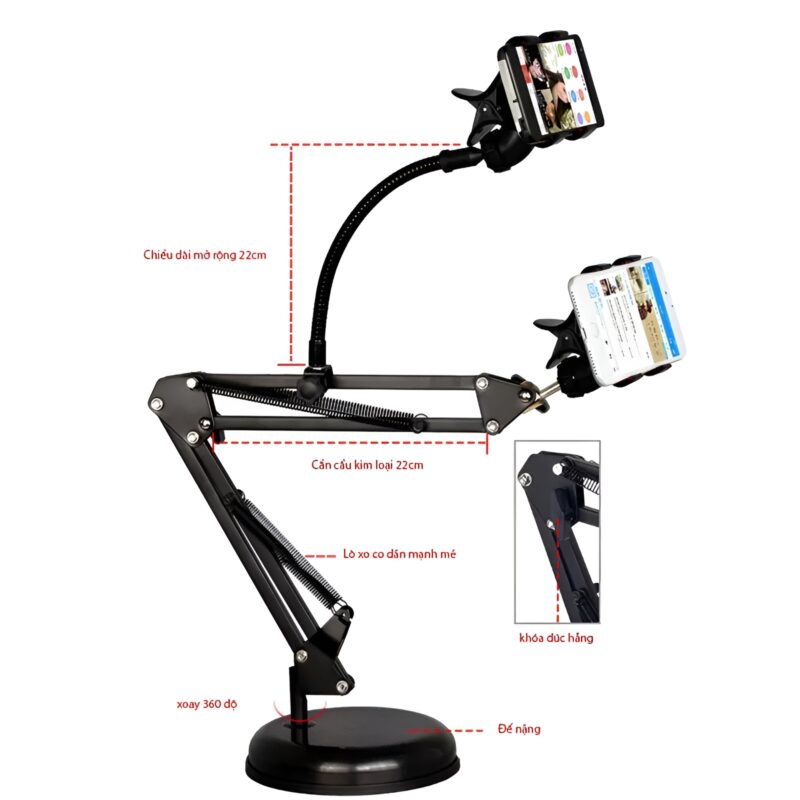 Giá đỡ điện thoại để bàn livestreams xoay 360 độ DG3762 3