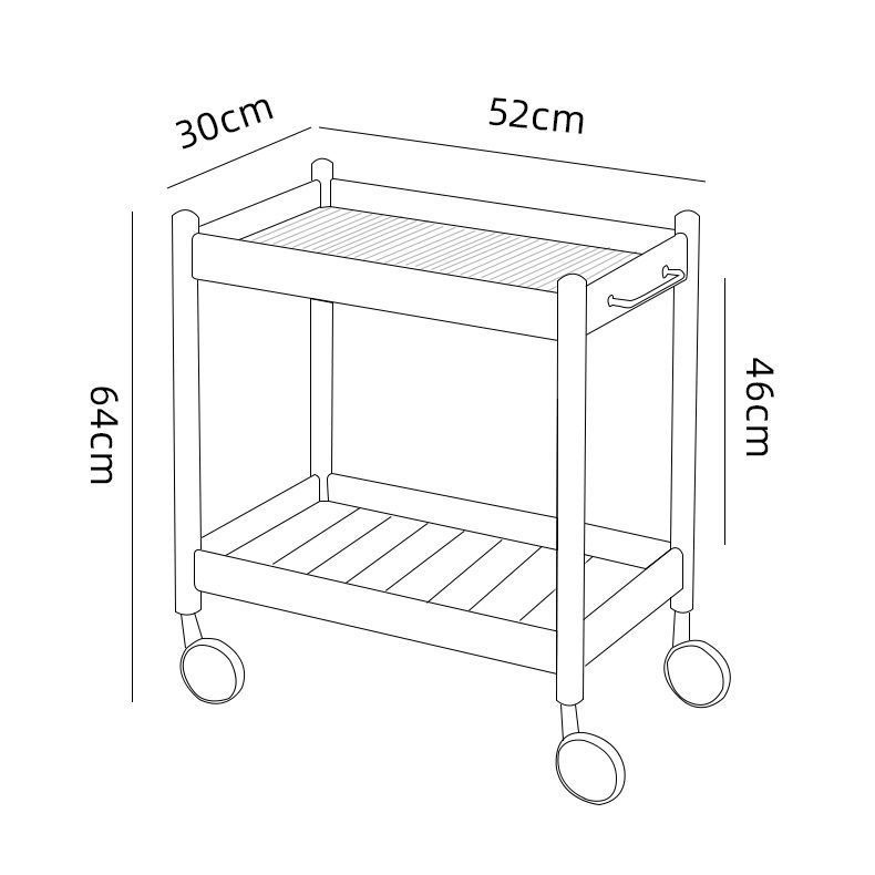 Kệ đẩy hai tầng khung tre decor phòng PD379 12