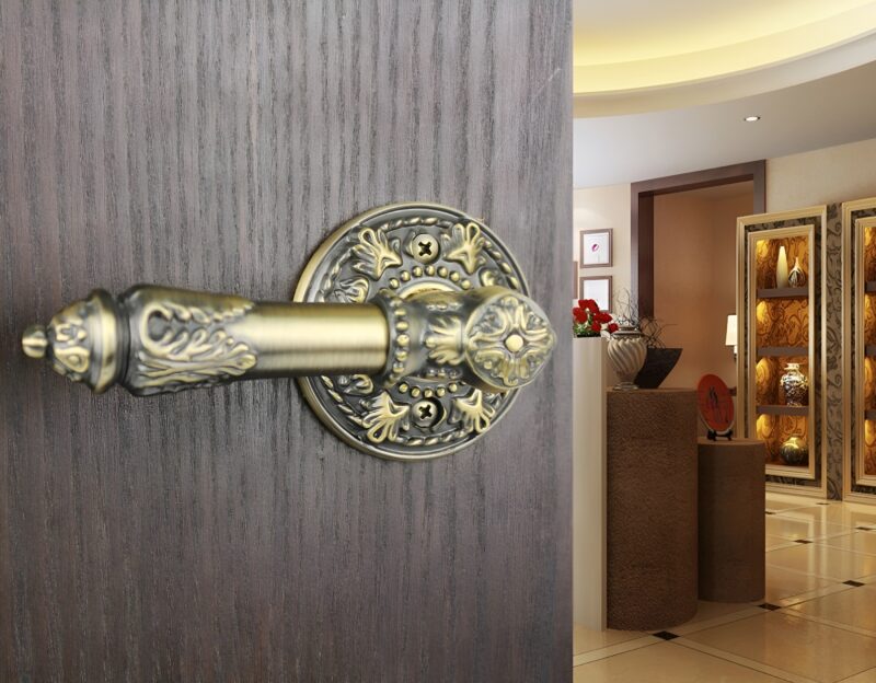 Khóa cửa bằng đồng phong cách châu Âu cổ điển LP0885 2