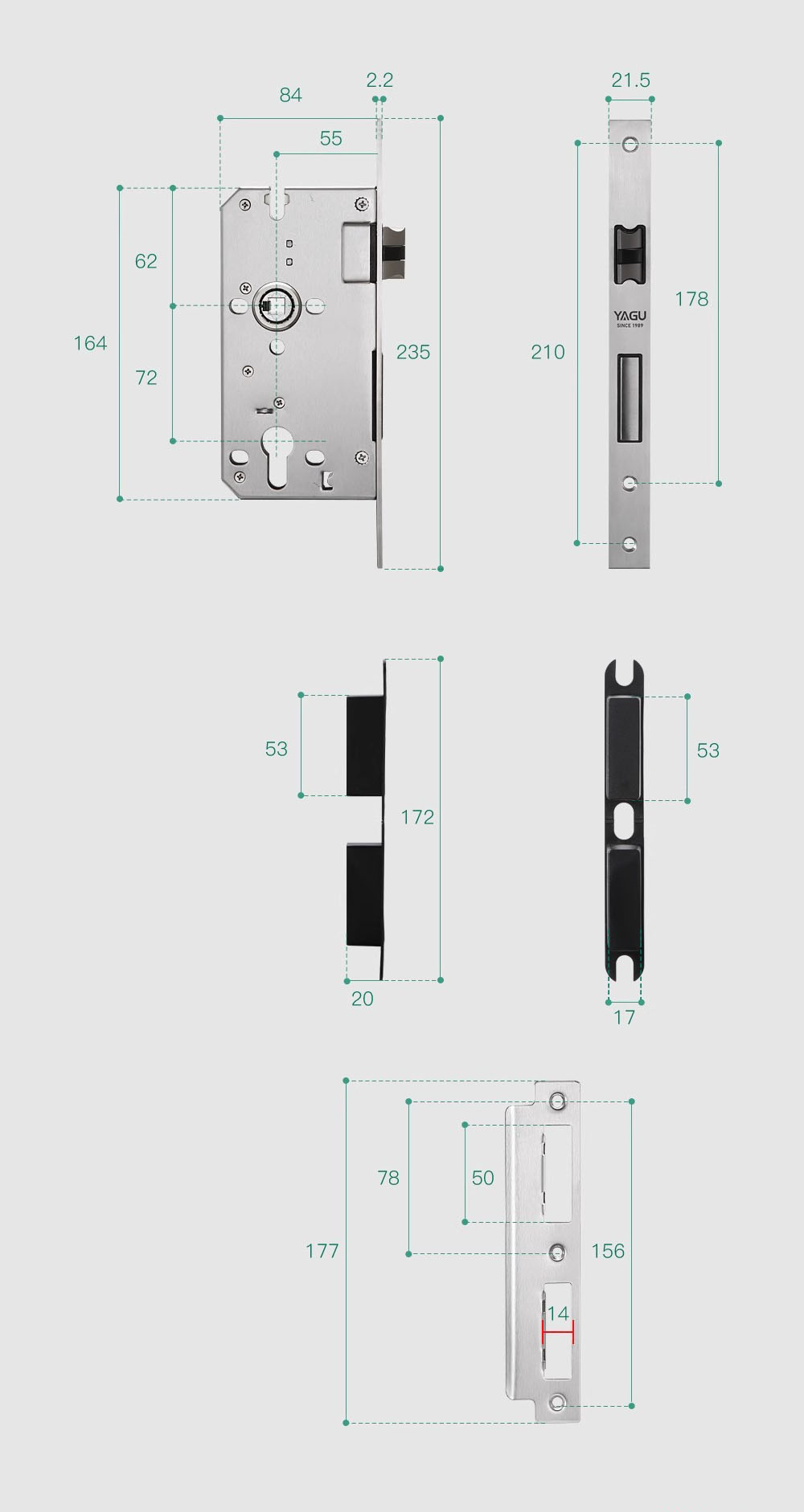 Khóa cửa phân thể tay nắm gỗ độc đáo XL7266 10