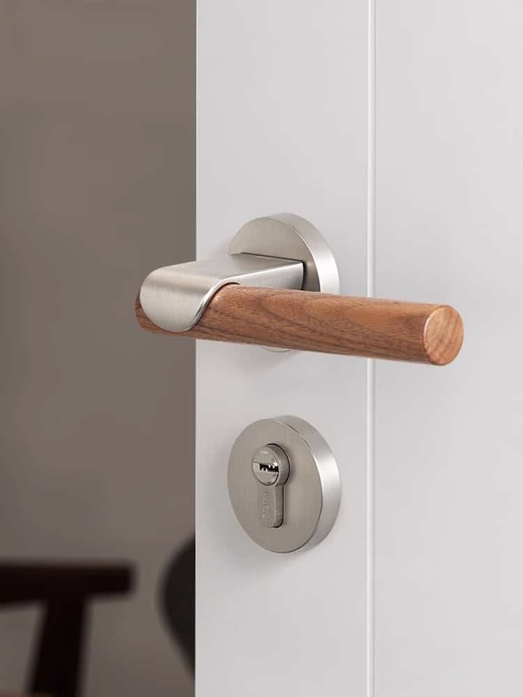 Khóa cửa phân thể tay nắm gỗ độc đáo XL7266 7