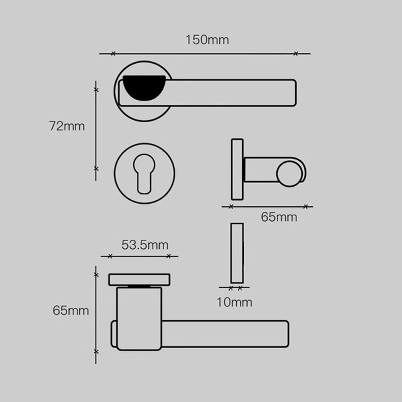Khóa cửa phân thể tay nắm gỗ độc đáo XL7266 11