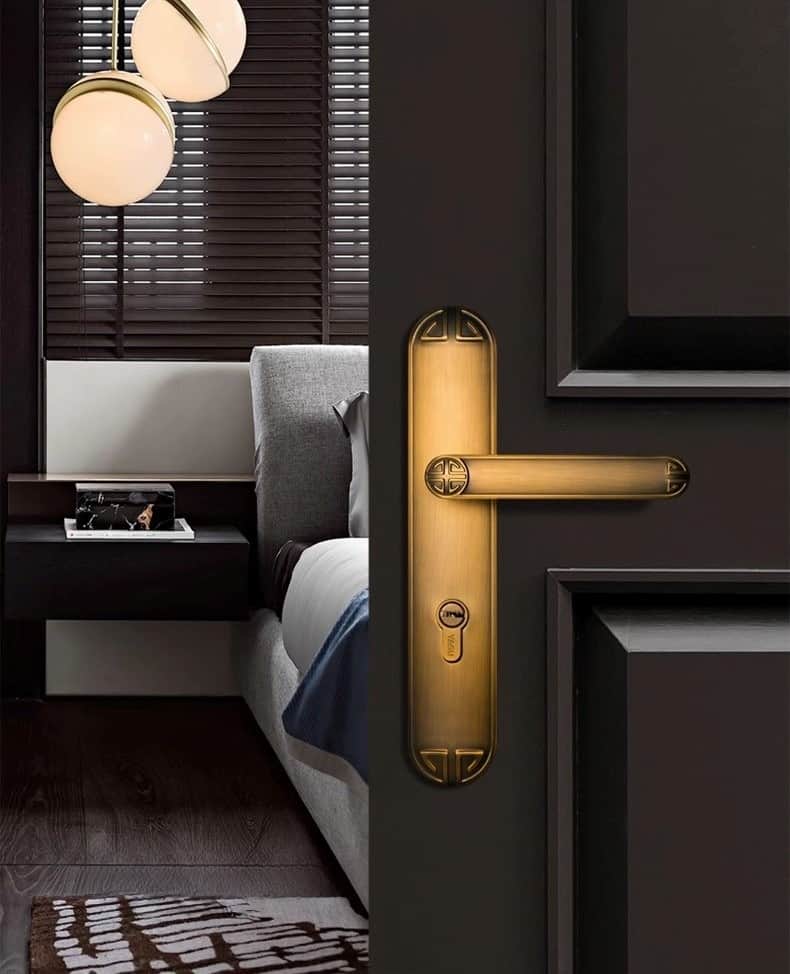Khóa cửa phòng ngủ màu đồng vàng cao cấp YB229 6