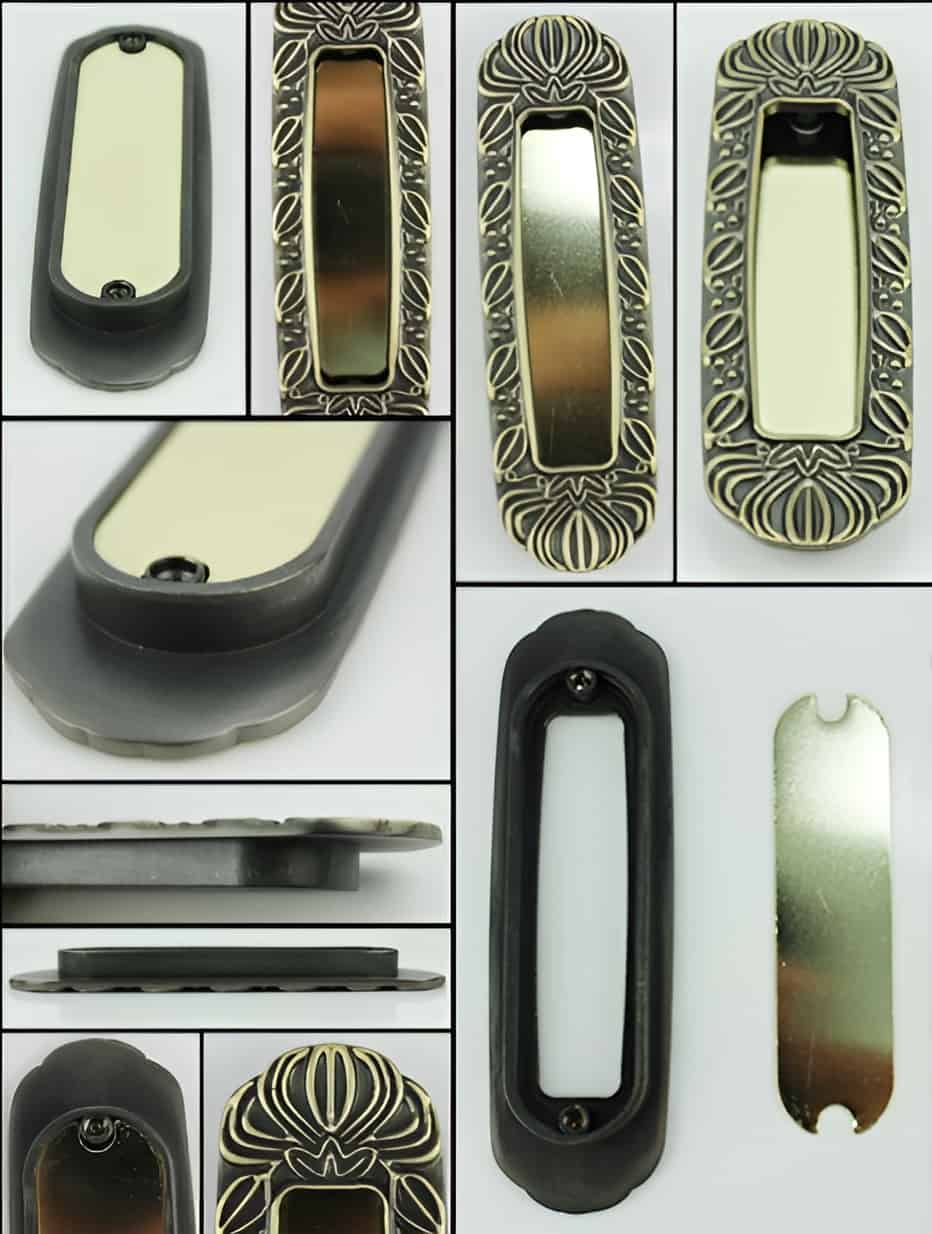 Tay nắm âm tủ bằng đồng họa tiết chiếc lá HK005 10