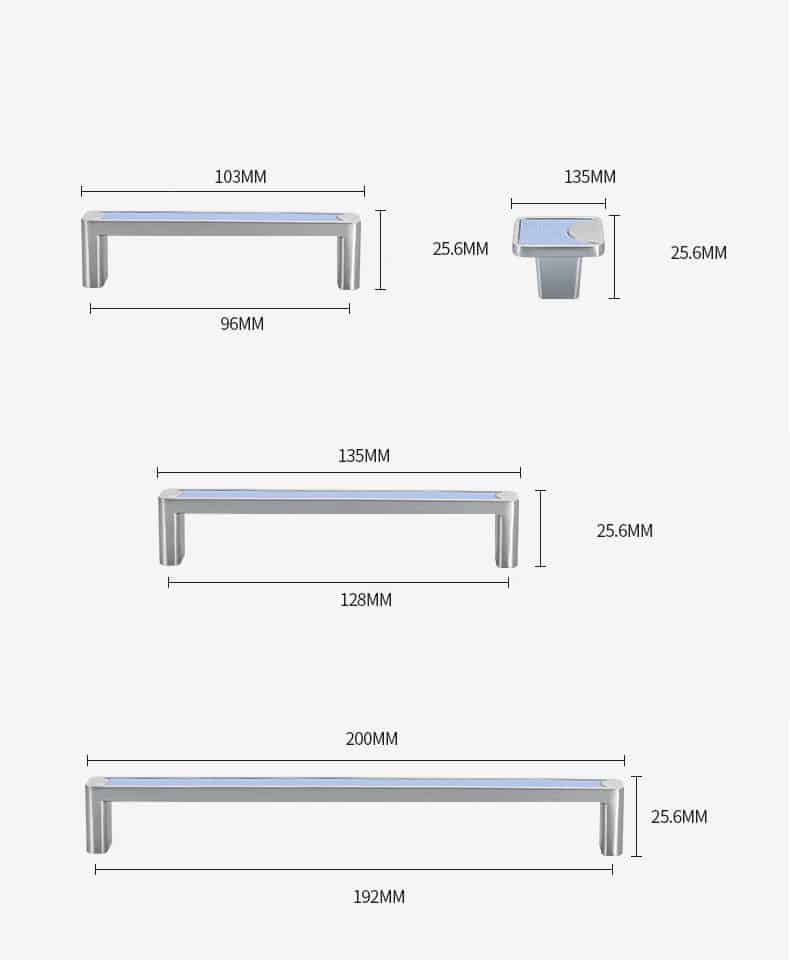 Tay nắm tủ hợp kim kẽm phối da màu trắng xanh YJ5106 17