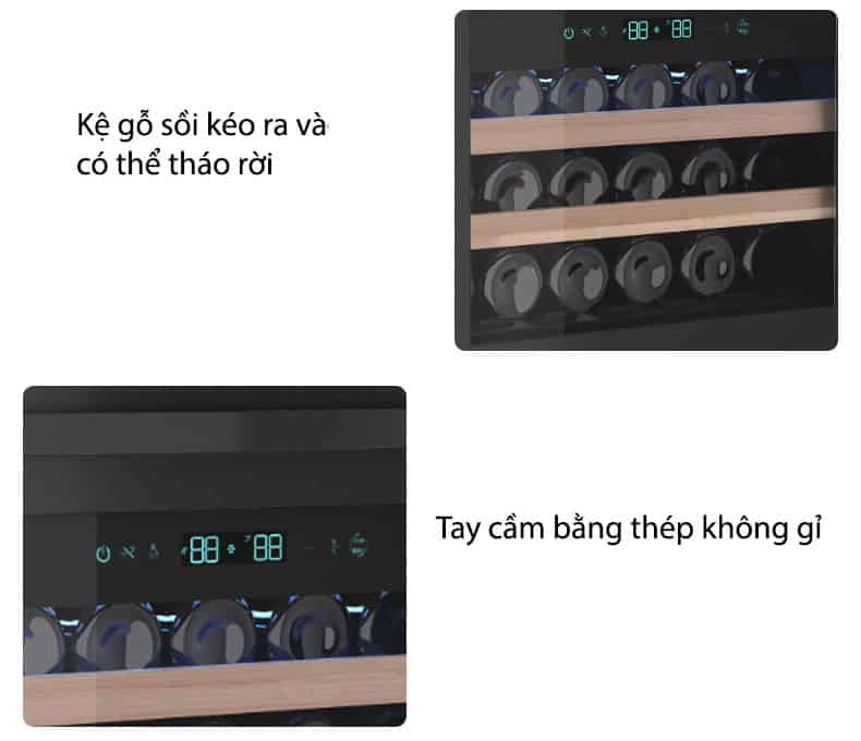 Tủ rượu vang mini 4 tầng âm tủ sang trọng JC50Q 12