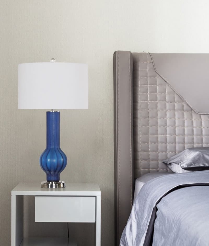 Đèn để bàn thủy tinh đầu giường ngủ màu xanh RX144 5