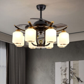 Quạt trần đèn chùm cánh ẩn kiểu Trung Hoa CS9038