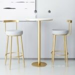Bộ bàn ghế quầy bar khung vàng sang trọng SH223