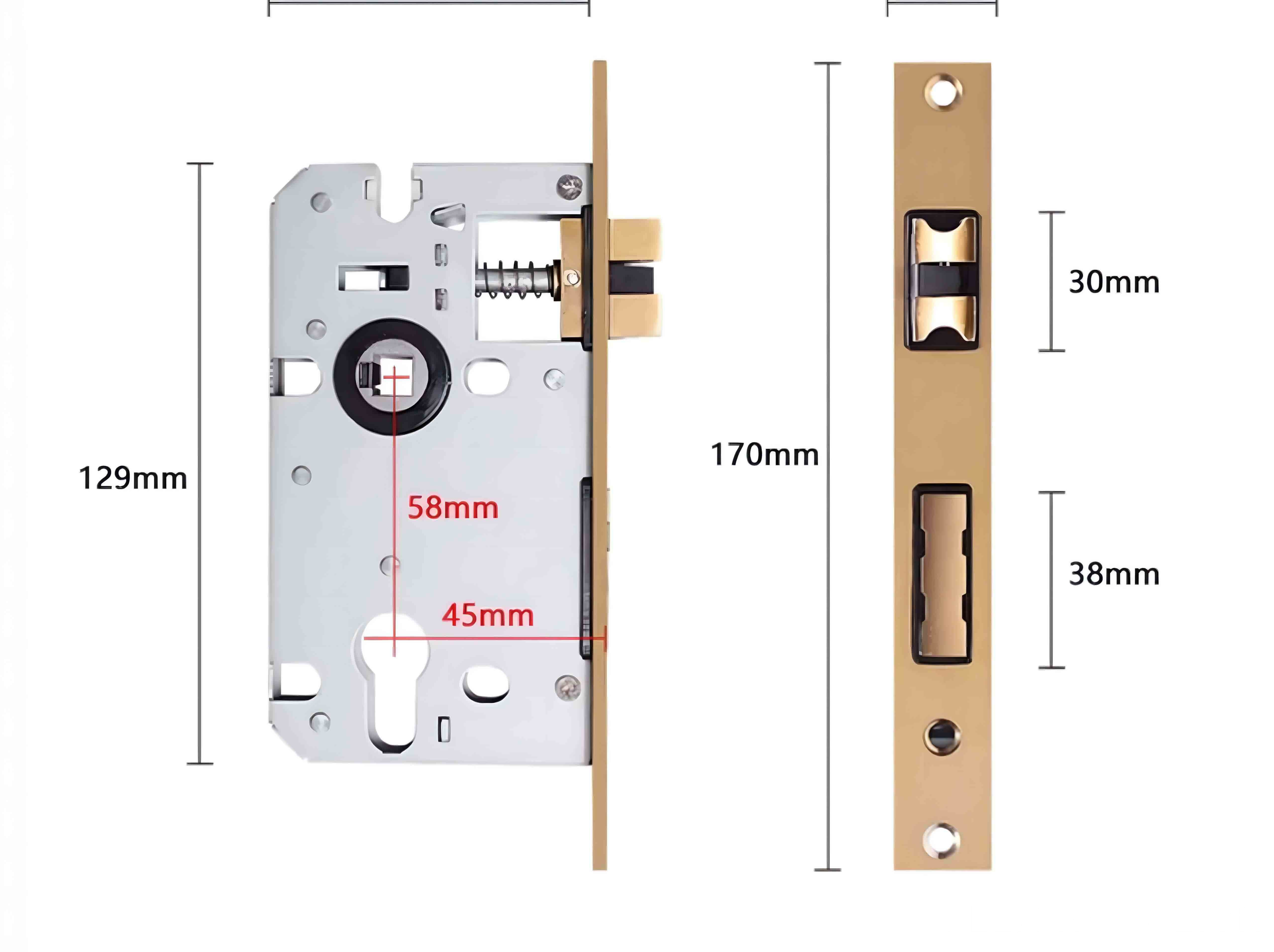 Bộ khoá cửa gỗ phòng ngủ tay gạt hợp kim 70H61 14