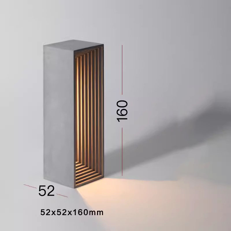 Đèn bàn xi măng decor khối vuông độc đáo Y001 9