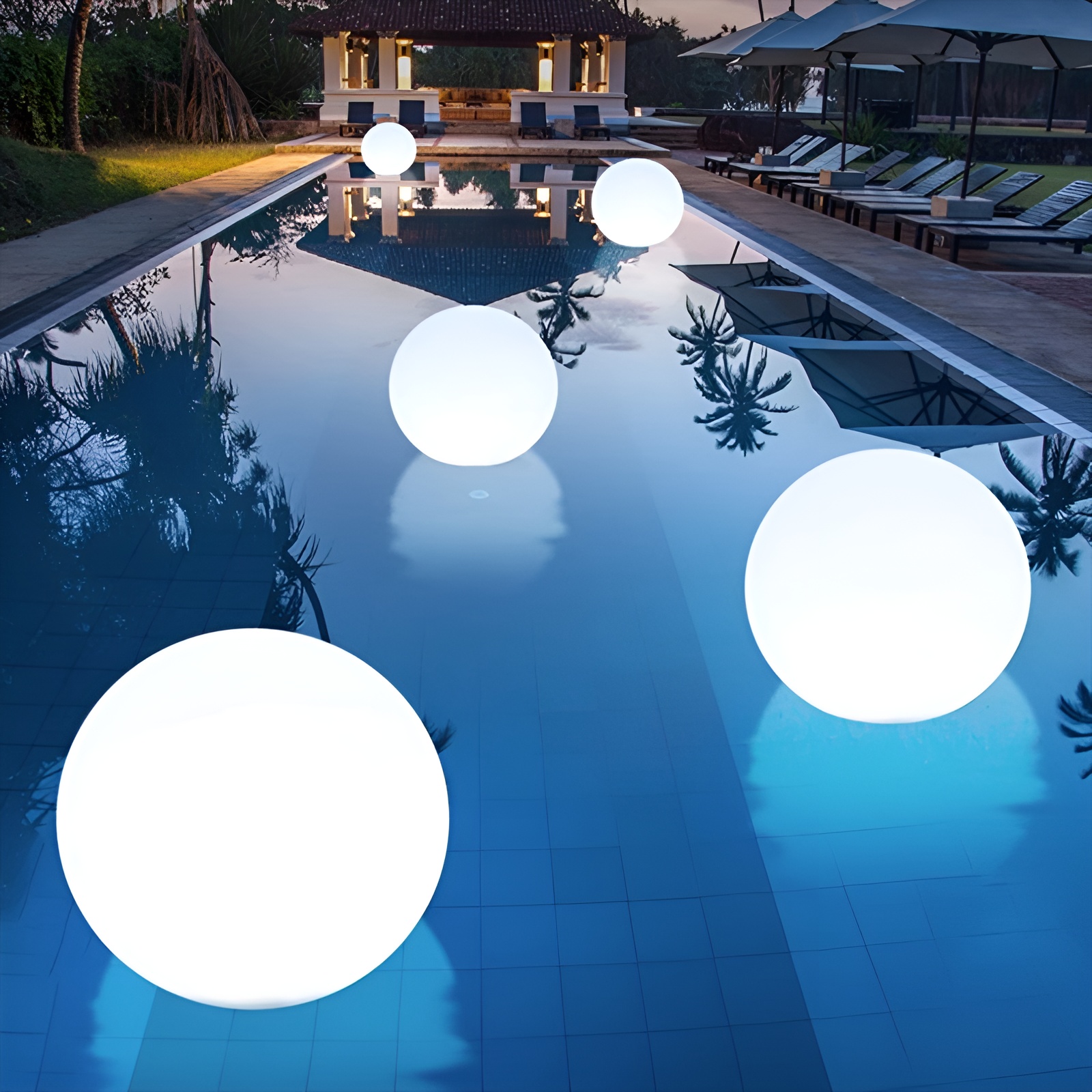 Đèn bể bơi hình quả bóng decor quang cảnh QH7075 8