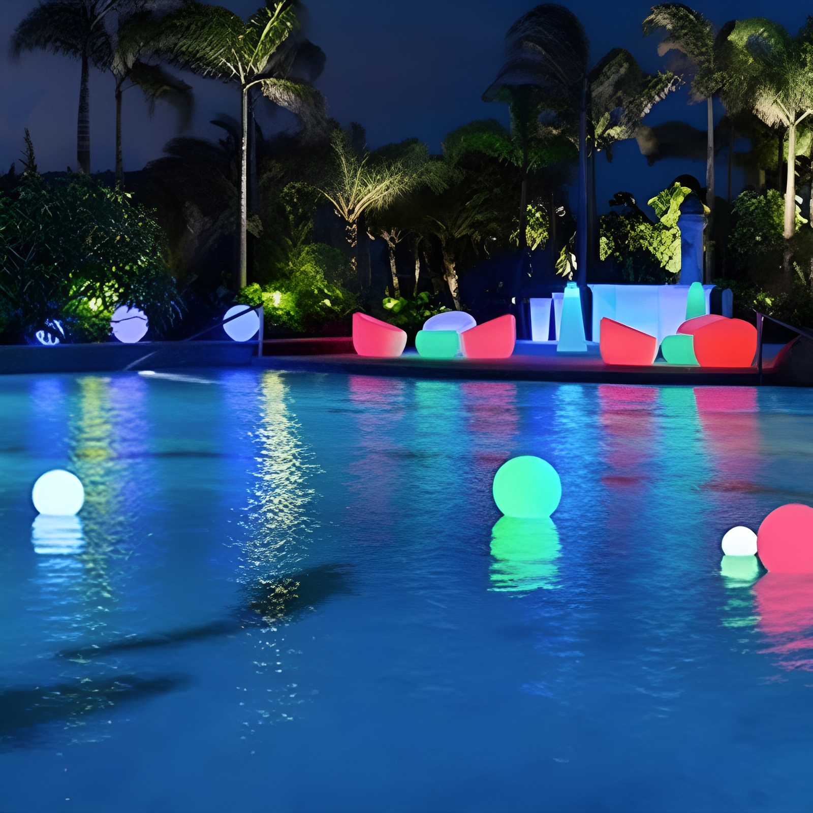 Đèn bể bơi hình quả bóng decor quang cảnh QH7075 11