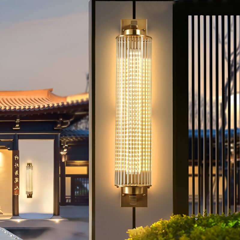 Đèn tường bằng đồng và pha lê trang trí vườn XB1496 1