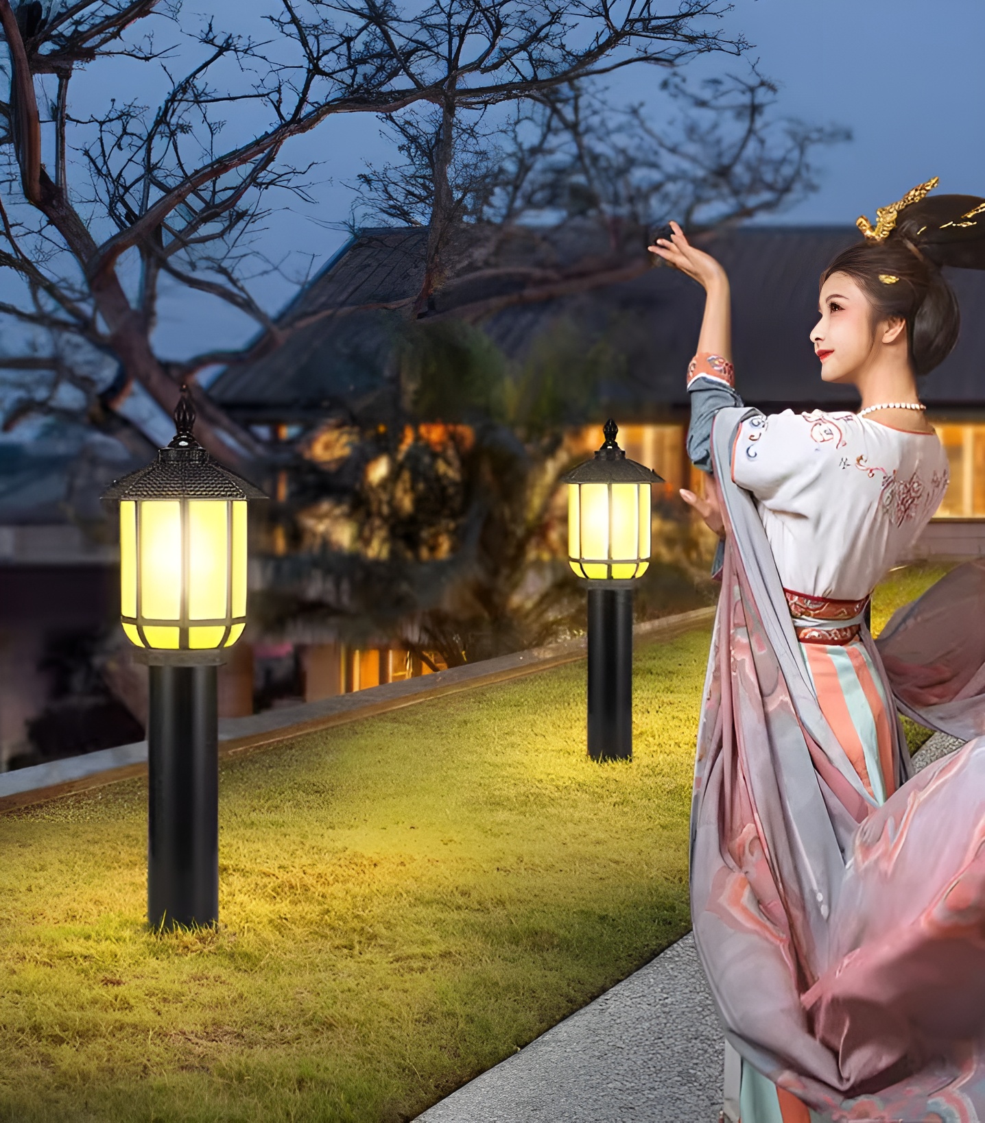 Đèn cột nghệ thuật chống nước cảnh quan biệt thự TY6048 6