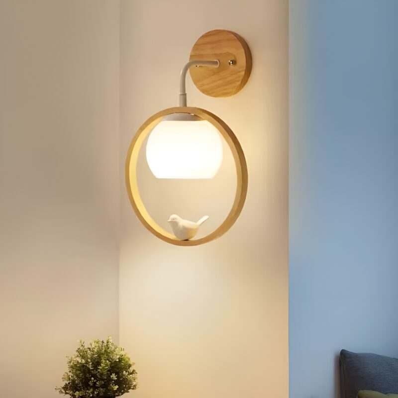Đèn gỗ gắn tường trang trí phòng ngủ X9019 1