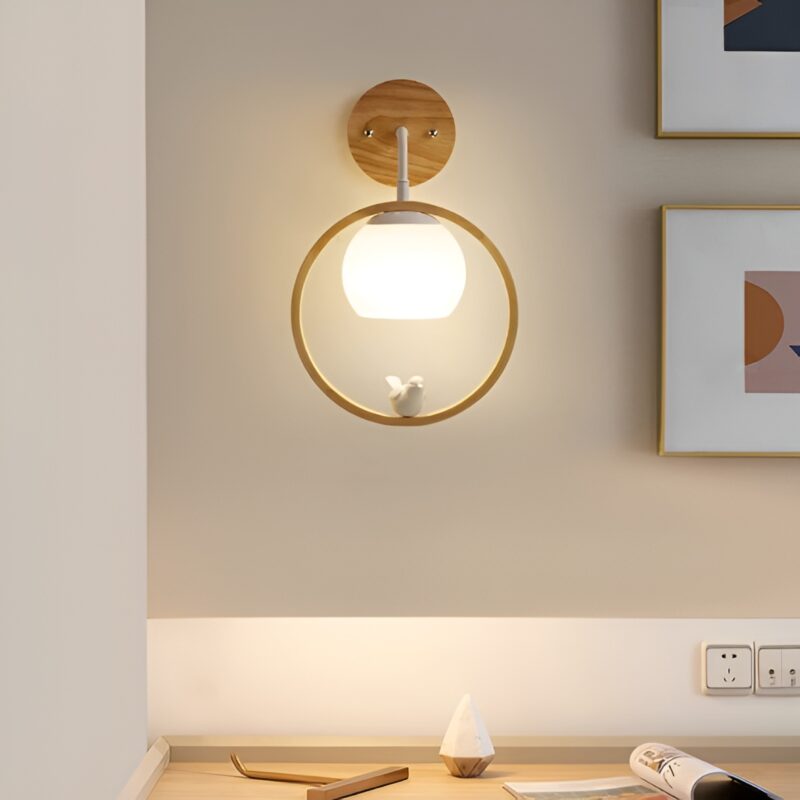 Đèn gỗ gắn tường trang trí phòng ngủ X9019 3