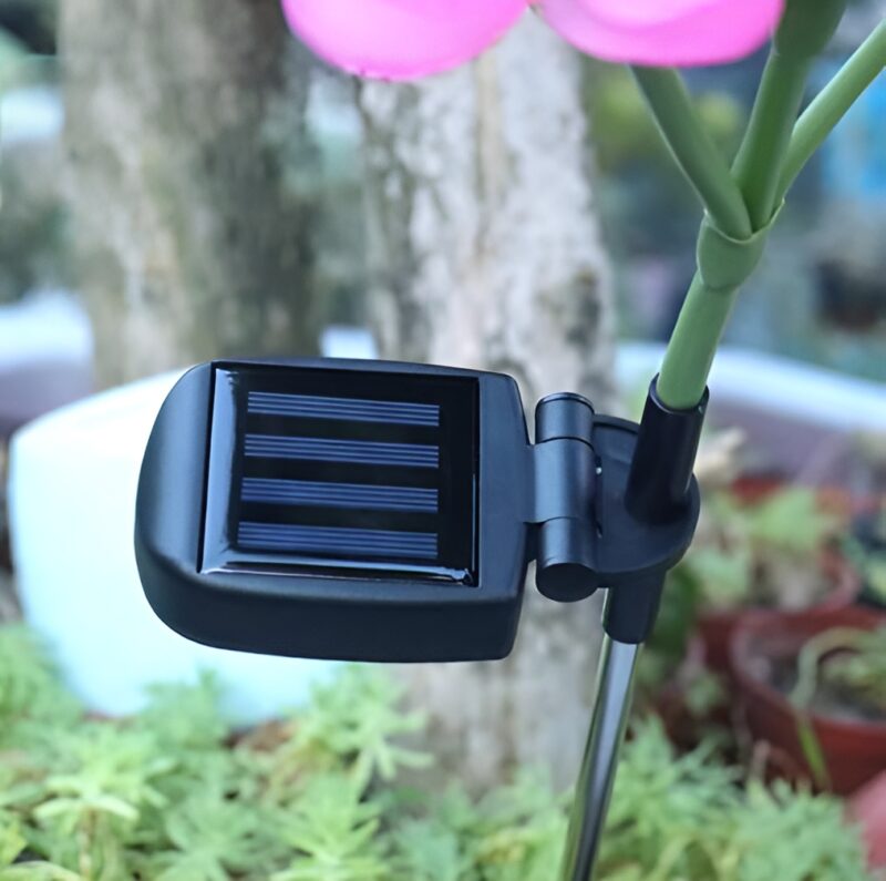 Đèn hoa sen lụa cắm đất năng lượng mặt trời IL6586 4