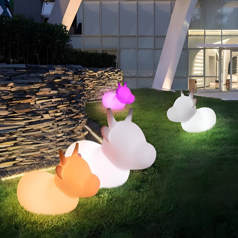 Đèn tạo hình chú bê decor vườn ngoài trời JX002 1