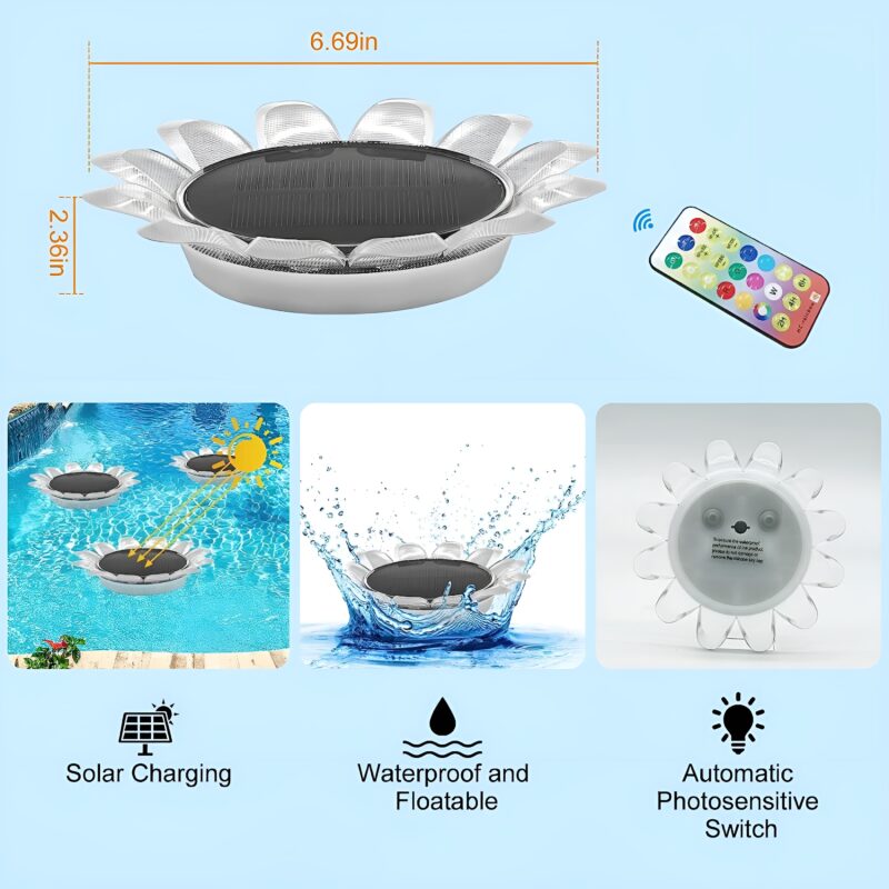 Đèn thả decor bể bơi đóa hoa hướng dương HY6297 5