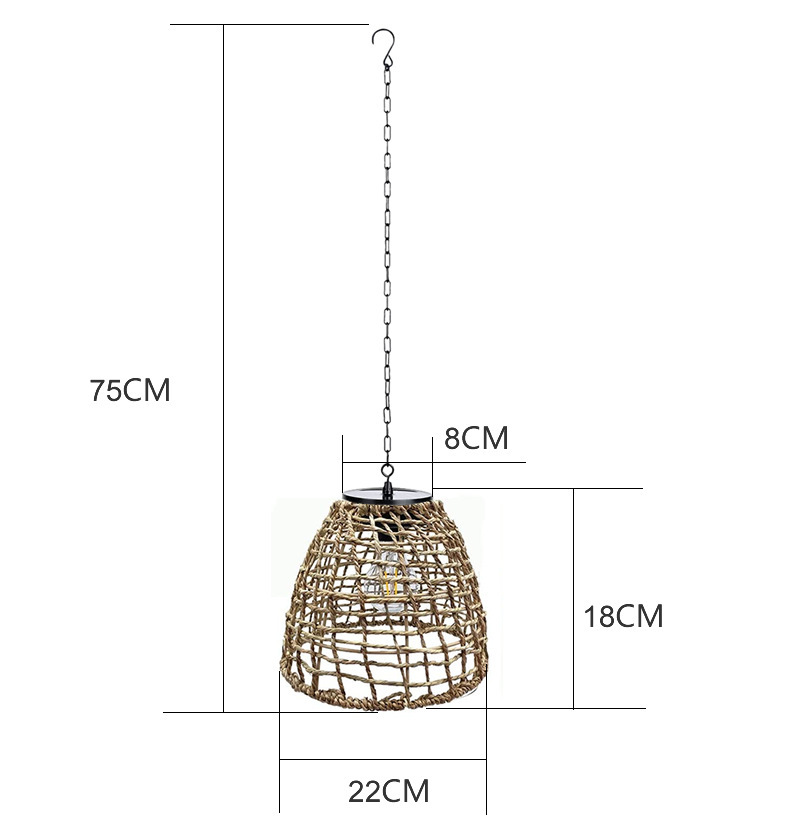 Đèn thả đan mây năng lượng mặt trời FX514 17