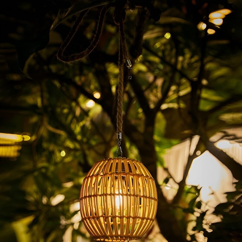 Đèn thả đan mây nghệ thuật decor sân vườn FX7267 2