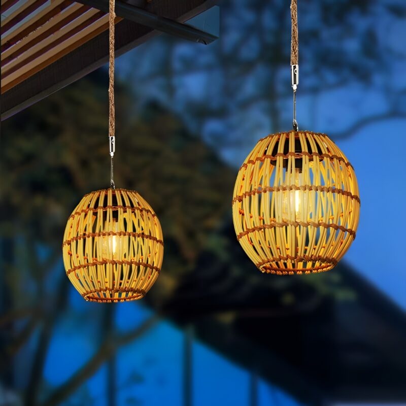 Đèn thả đan mây nghệ thuật decor sân vườn FX7267 1
