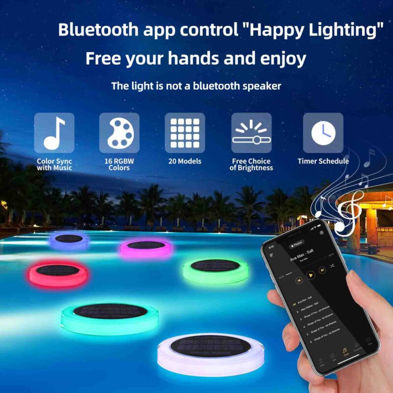 Đèn thả nước bể bơi năng lượng mặt trời MD1561 2