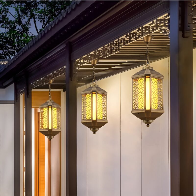 Đèn thả mái hiên hình trụ nghệ thuật cổ điển TY6025 2