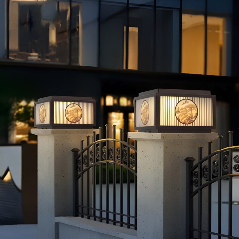 Đèn trụ chiếu sáng lối đi họa tiết phong cảnh ZY7144 1