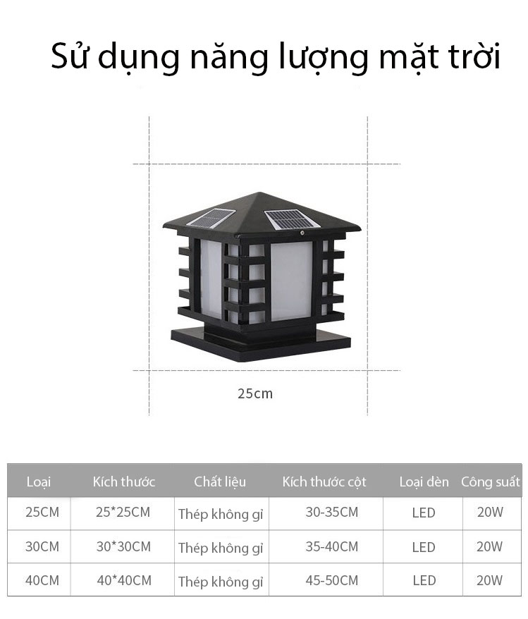 Đèn trụ ngôi đình năng lượng mặt trời OH2615 11