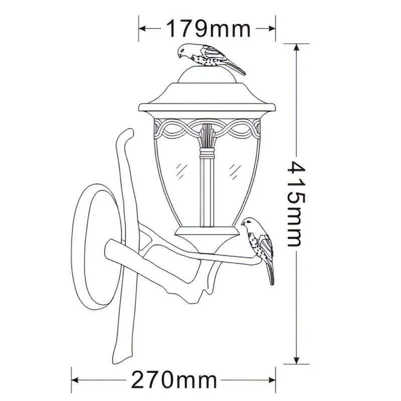 Đèn tường chim sẻ trang trí sáng tạo WU0273 3