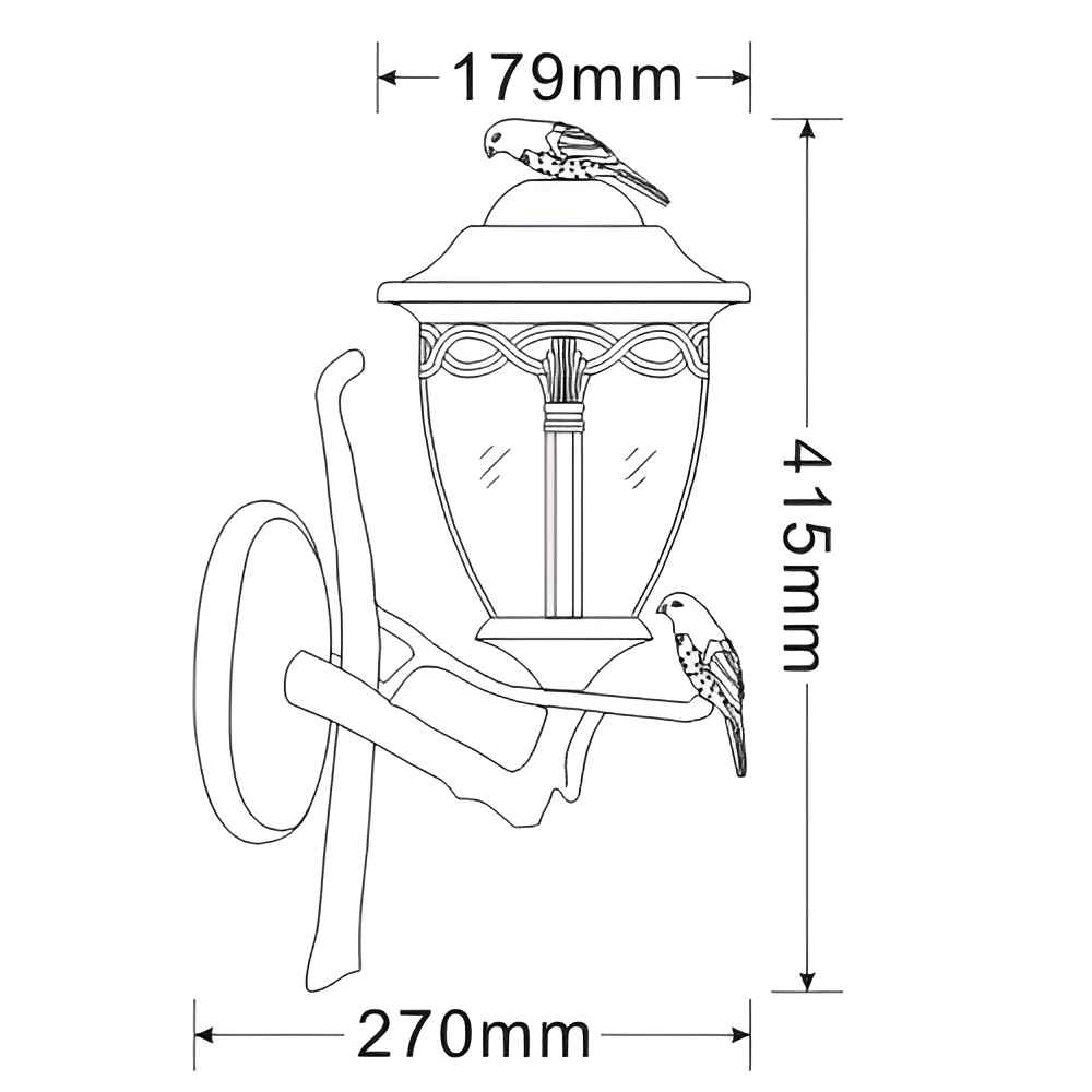 Đèn tường chim sẻ trang trí sáng tạo WU0273 12