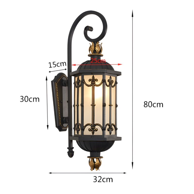 Đèn tường thủy tinh ngoại thất Châu Âu TD1700 5