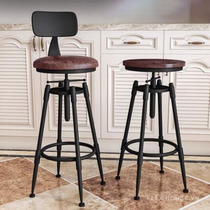 Ghế quầy bar nâng hạ phong cách Rustic TG859