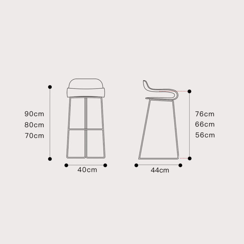 Ghế quầy bar ngoài trời chân sắt hiện đại SC6190 6